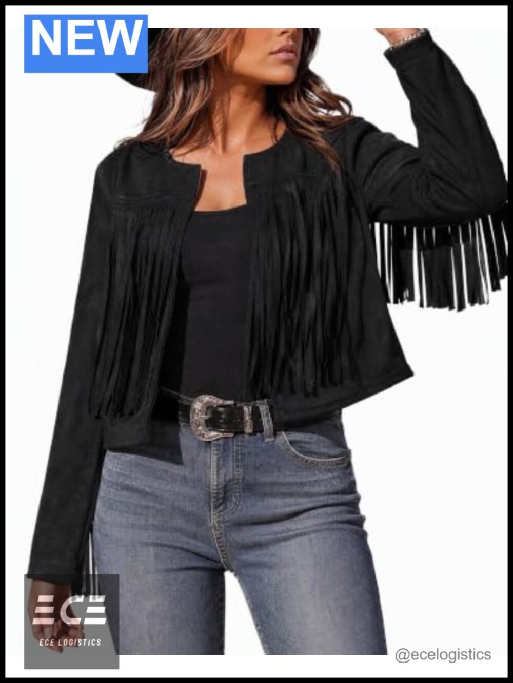 Faux Suede Fringe Jacket Cropped Cowgirl Western Coat Fall
